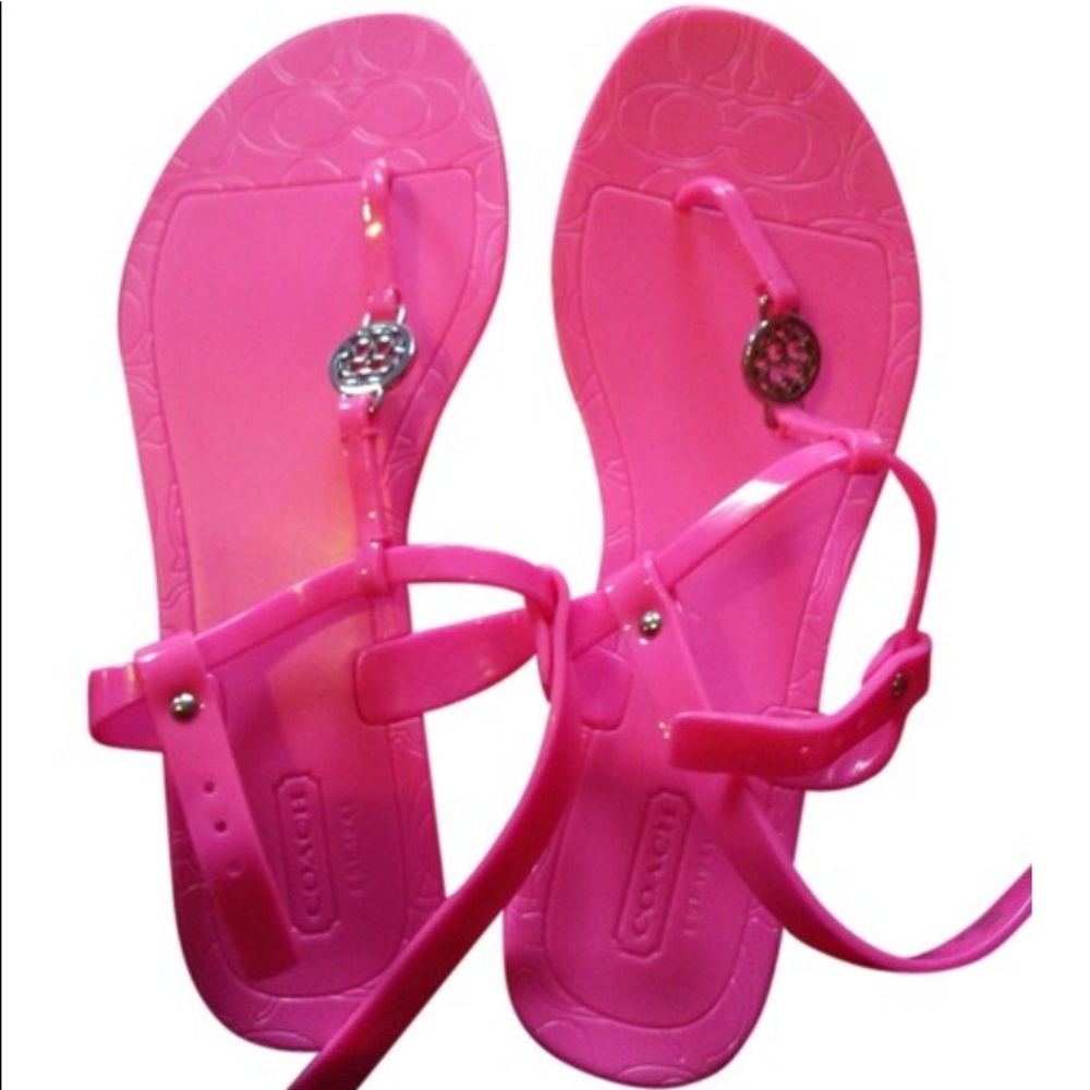 LIKE NEW AUTHENTIC COACH PINK  Pansy Sandals